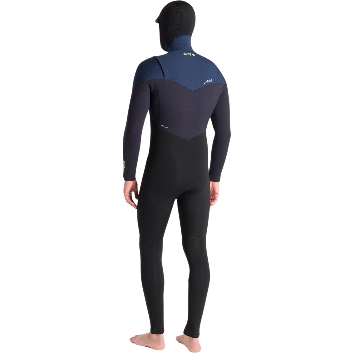2025 C-Skins Hombres NuWave ReWired 5/4mm Chest Zip Con Capucha Neopreno C-NRW54MH - Black / Black X / Bluestone X